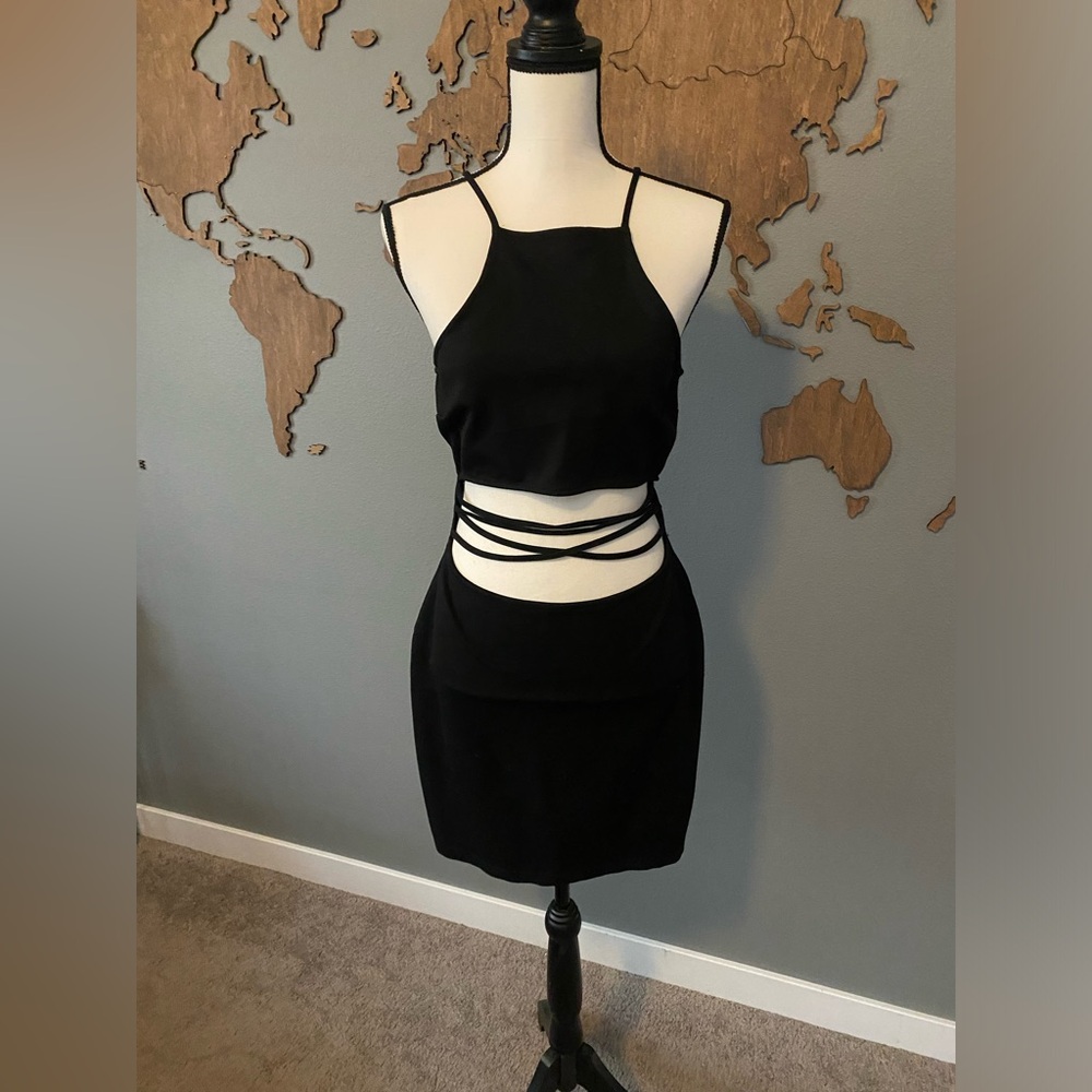 Cutout Black Mini Dress